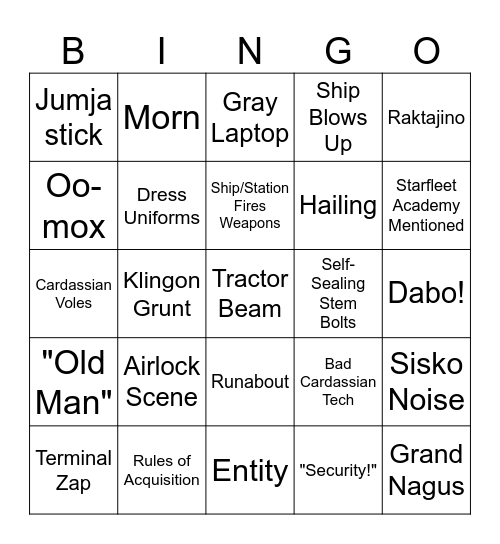 DS9 Bingo Card