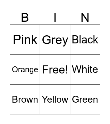 Colors (Emmanuel R) Bingo Card