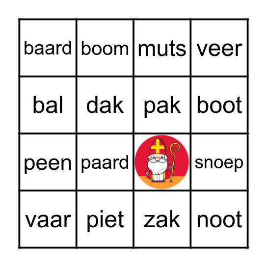Sint Bingo Card