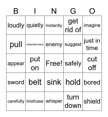 unit 6 vocabulary Bingo Card