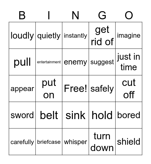 unit 6 vocabulary Bingo Card