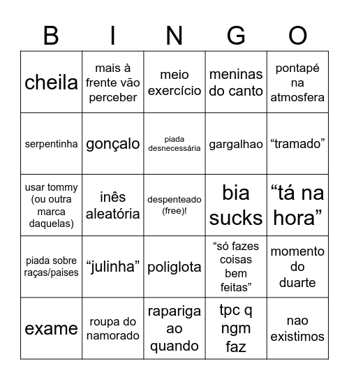 mat bingo Card