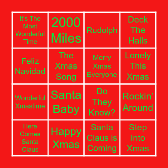 Claremont Christmas Bingo! Bingo Card