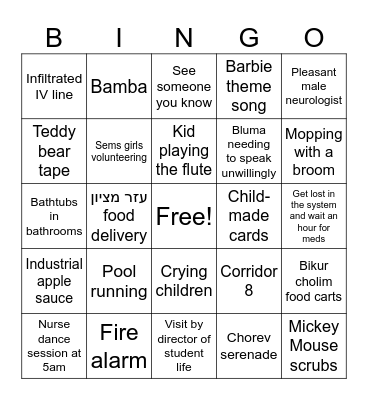 BLUMAS ER TRIP Bingo Card