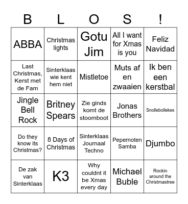 Blos Feestdagen Bingo Card