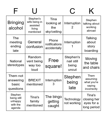 OIL for ALL Bingo Card
