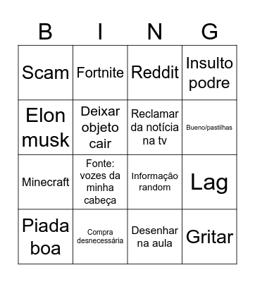 Pedro Bingo Card