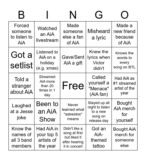 Arrows In Action Bingo Card