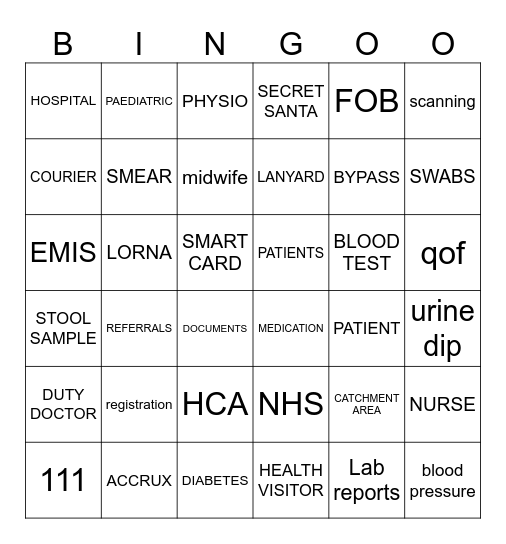 Well street Xmas Bingo Card