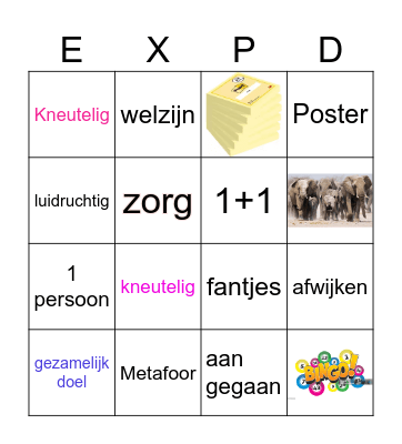 Bingo zonder ballen! expeditie Bingo Card