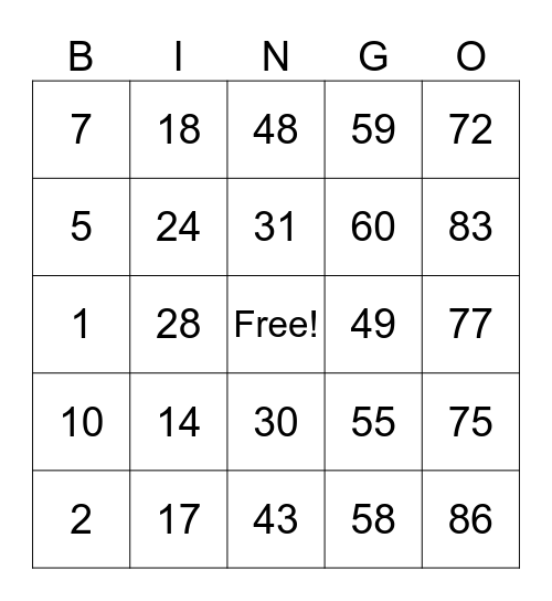 INOVEJAS, PRECIOUS Bingo Card