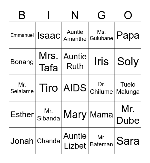 Chanda's Secrets Bingo Card