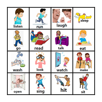 Verbs Bingo Card