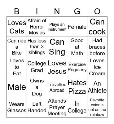 Noahs Ark Bingo Game! Bingo Card