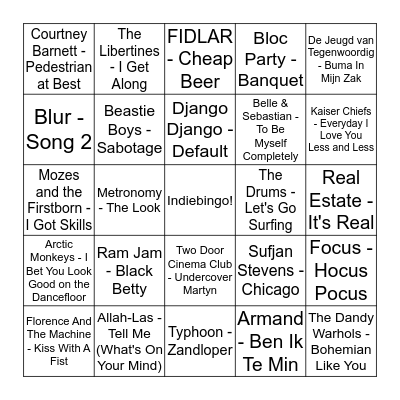 Gimme Shelter Indiebingo Card