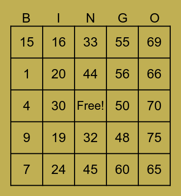 YTURIAGA, KRIZZA ANGELIC Bingo Card