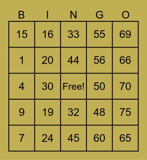 YTURIAGA, KRIZZA ANGELIC Bingo Card