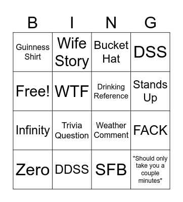 Lord Burke Bingo Card