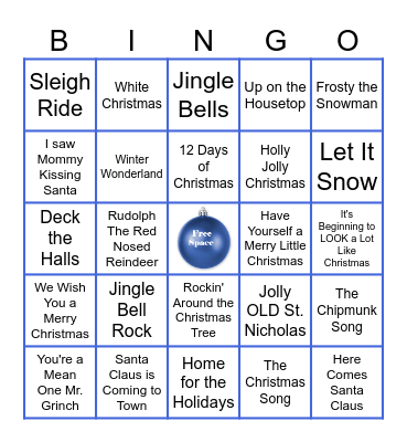 Alexandria City Youth Development - Holiday Bingo Card