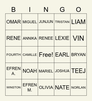 MERCADO FAMILY BINGO Card