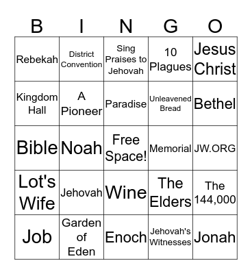 Family Worship Bingo Card