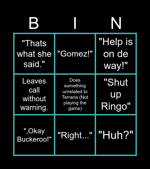 Ben Bingo Card