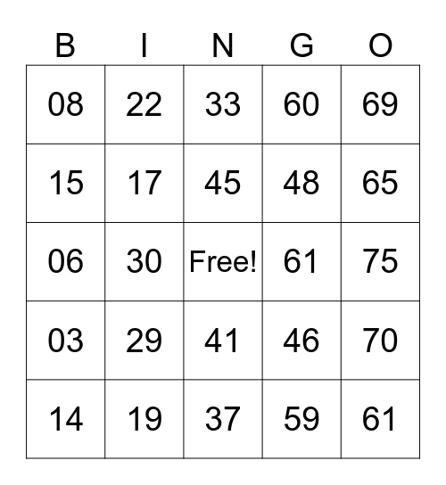 Julius Dalimot Bingo Card