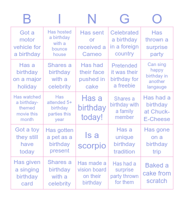 Ann Marie's Birthday Bingo <3 Bingo Card