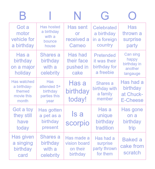 Ann Marie's Birthday Bingo <3 Bingo Card