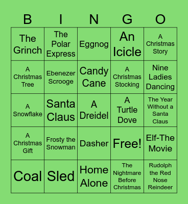 Party in the Back Holiday Bingo Card