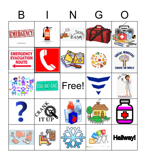 EMERGENCY DRILL BINGO Card