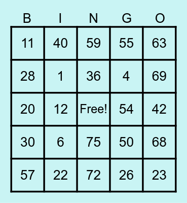 MIRONES, KEN RHEMON M. Bingo Card