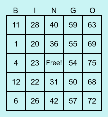 MIRONES, KEN RHEMON M. Bingo Card