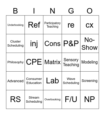 CH 15/16 Bingo Card