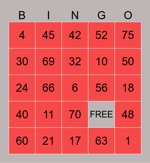 PONCE, MARK DANIEL O. Bingo Card