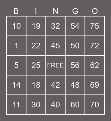 PONCE, MARK DANIEL O. Bingo Card