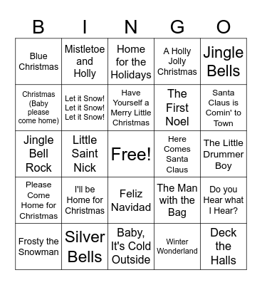 Holiday Bingo Card