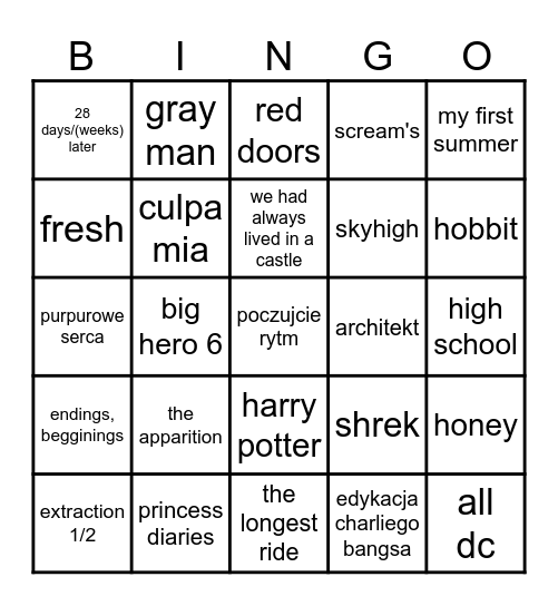 2 Bingo Card