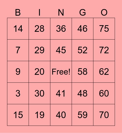 Brusas, Lei Antonette M. Bingo Card