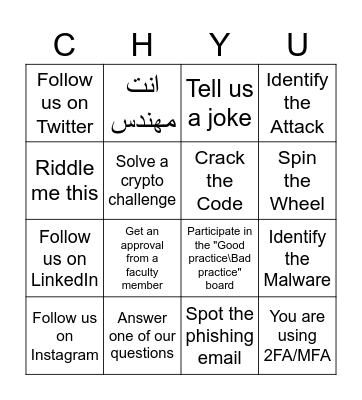 Cyberhub Bingo Card