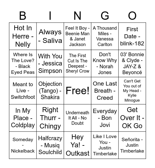 Now That's What I Call Bingo - Vol. 2 Bingo Card