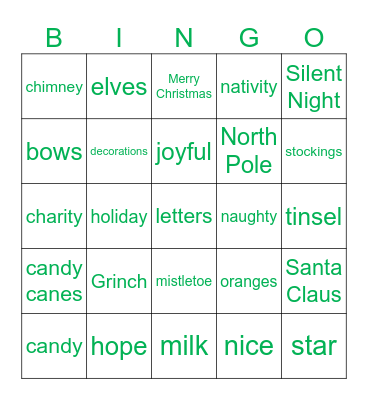 CHRISTMAS BINGO Card