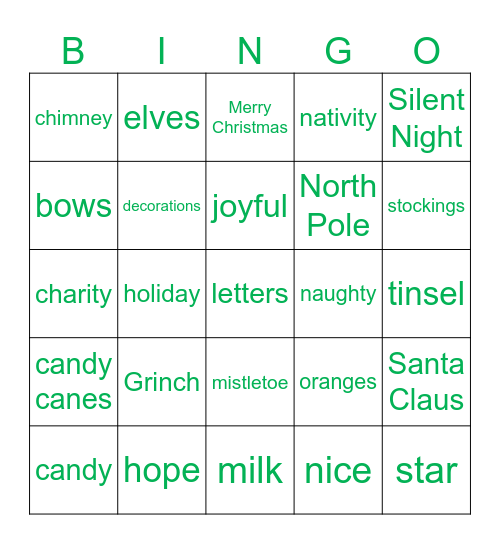 CHRISTMAS BINGO Card