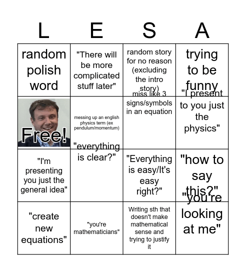 Lesiak Bingo Card