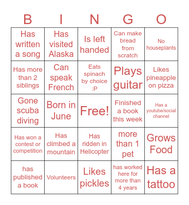 Holiday Bingo! Bingo Card