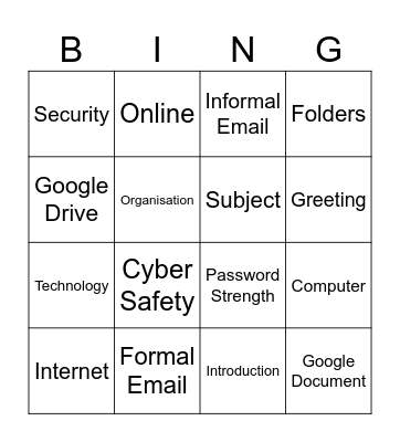 ICT Bingo - Keren Class Bingo Card