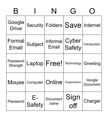 ICT Bingo - Keren Class Bingo Card
