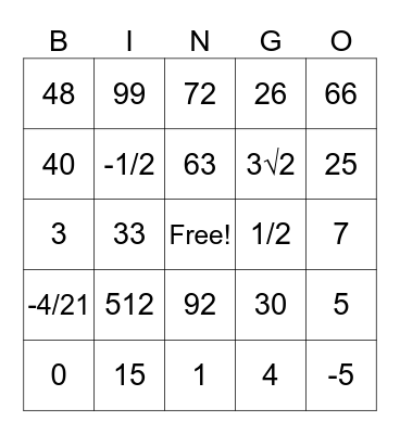 Winter Social Bingo Card
