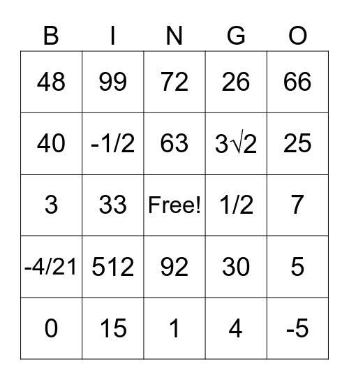 Winter Social Bingo Card