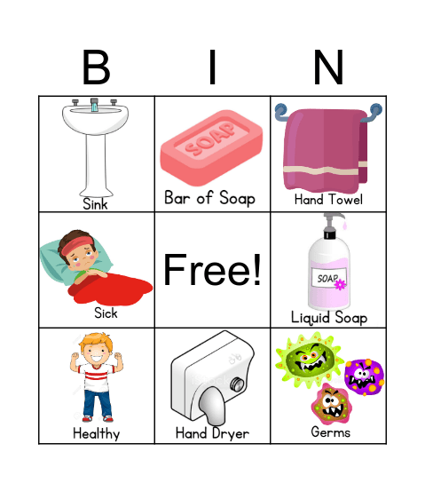 Hand Washing Bingo Card